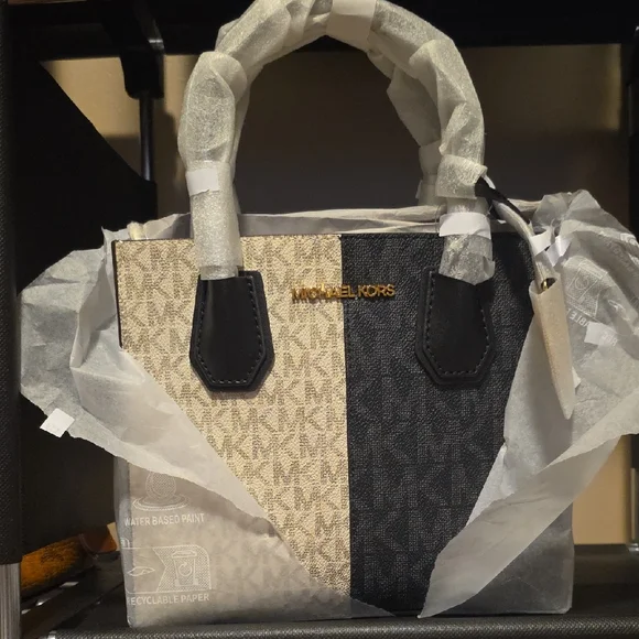 Michael Kors Black and Tan Satchel - Picture 1 of 1